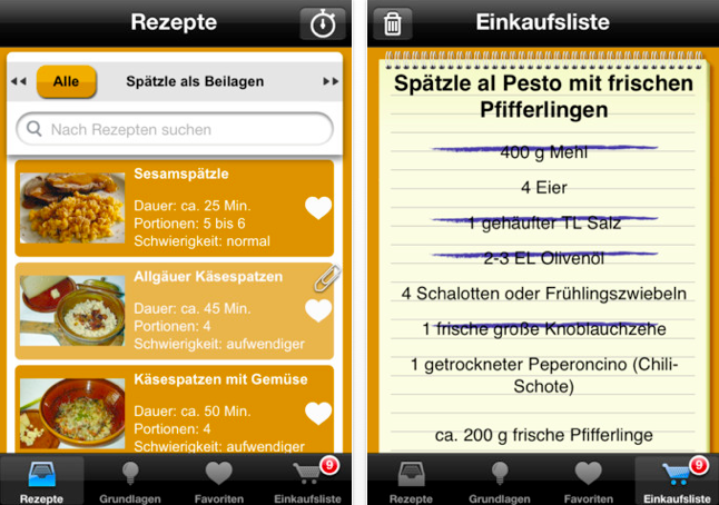 Rezeptbuch App für iPad, i und Mac Kochbuch App für Android