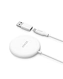 Anker PowerWave Magnetic Pad Slim, Magnetisches kabelloses Ladepad + 150cm USB-C Kabel, abnehmbarer USB-A Port, Wireless Charging, geeignet für iPhone 13/12/12 Pro/12 Pro Max/12 mini (Weiß)