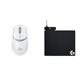 Logitech G G309 Lightspeed kabellose Gaming-Maus, leicht, LIGHTFORCE-Hybridschalter, PC und Mac POWERPLAY kabelloses Ladesystem, Stoff- & Kunststoff Gaming-Mauspads - Weiß