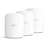 Amazon eero Max 7 Mesh-WLAN-Router | 10-Gbit/s-Ethernet | Bis zu 697 m² Abdeckung | Für Verbindungen mit über 200 Geräten | Ideal für Gaming | Dreierpack | Neueste Generation