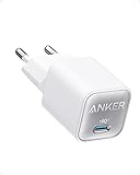 Anker USB C GaN Charger 30W, 511 Ladegerät (Nano 3), PIQ 3.0 PPS Schnellladegerät, Kompatibel mit iPhone 15/15 Pro/15 Pro Max/14 Pro/14 Pro Max, Galaxy, Pixel 4/3, iPad (Ohne Ladekabel)