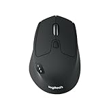 Logitech M720 Triathlon Multi-Device Kabellose Maus, Bluetooth, USB-Unifying-Empfänger, 1000 DPI, 6 programmierbare Tasten, 2-Jahres-Batterie, Für Laptop, PC, Mac, iPadOS - Grau