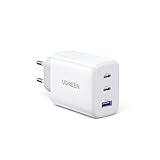 UGREEN USB C Ladegerät 65W 3-Port USB-C Netzteil PPS Schnellladegerät PD Charger 60W kompatibel mit MacBook Pro/Air, iPad Pro/Air, iPhone 16/16 Pro Max/15, Galaxy S24 Ultra, Pixel, Steam Deck (Weiß)