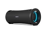 Sony ULT Field 7 - Kabelloser tragbarer Bluetooth-Lautsprecher mit ULT Power Sound, ultimativem Deep BASS, X Balanced Speaker, 30h Akku, IP67, wasserdicht, LED, Mikrofon, Gitarreneingang - Schwarz