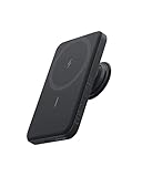 Anker 622 Magnetische Powerbank (MagGo mit Popsocket), 5.000mAh Magnetischer externer Akku mit austauschbarem PopGrip und Halterung, USB-C für iPhone 14/13 / 12, Schwarz