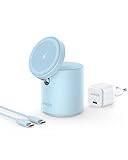 Anker 623 Magnetisches Kabelloses Ladegerät MagGo, 2-in-1 Ladestation mit 20W USB-C Ladegerät, Kompatibel mit iPhone 13, 13 Pro, 13 Pro Max, 13 Mini, iPhone 12, 12 Pro, AirPods Pro (Wolkengrau)