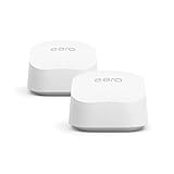 Amazon eero 6+ Mesh-WLAN-Router | 1-Gbit/s-Ethernet | Bis zu 280 m² Abdeckung | Für Verbindungen mit über 75 Geräten | Doppelpack | 2022