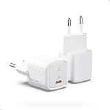 VOLTME 30W USB C Ladegerät GaN 2-Pack Weiß, Kompaktes Adapter Netzteil USB-C Ausgang Schnellladung, USB C Stecker Ladegerät Schnellladegerät ideal für iPhone 14/13/iPad/android/Samsung/Huawei