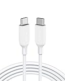 Anker PowerLine III USB-C auf USB-C Ladekabel, 100W Typ-C Kabel 2.0, Blitzschnelles Aufladen mit PD, für MacBook Pro 2020, iPad Pro 2020, Galaxy S10 S9 S8 Plus, Pixel, Switch, LG und mehr(Weiß)