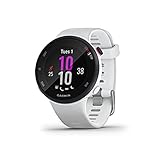 Garmin Forerunner 45S – GPS-Laufuhr im schlanken Design mit umfangreichen Lauffunktionen,Trainingsplänen,Herzfrequenzmessung am Handgelenk, für schlanke Handgelenke,Smartphone Benachrichtigungen, Weiß