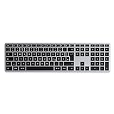 SATECHI Slim X3 Kabellose Bluetooth Tastatur mit Hintergrundbeleuchtung und Ziffernblock – Kompatibel mit 2020 iMac, 2020 Mac Mini, 2020 MacBook Pro/Air neueren Mac-Geräten (Space Grau)