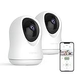 VOCOlinc 1080P überwachungskamera Innen, Kamera überwachung Innen für Home Security/Baby/Haustiere, Pan/Tilt WLAN Kamera mit Nachtsicht, 2-Way Audio, Funktioniert mit Apple HomeKit Home Nur 2 Pack