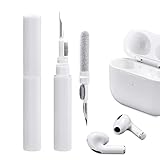 ICARER Clean Kit für AirPods 4 2024 AirPods Pro 2/Pro AirPods 2/3, 3 in 1 Multifunktions Kopfhörer Reinigungsset Werkzeug Weiche Bürste Beflockungsschwamm für AirPods iPhone Kamera Tastatur-Weiß