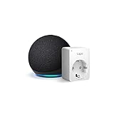 Echo Dot (5. Generation, 2022), Anthrazit + TP-Link Tapo P110 Smart Plug (WLAN-Steckdose) mit Energieverbrauchskontrolle, Funktionert mit Alexa - Smart Home-Einsteigerpaket