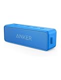 Anker SoundCore 2 Bluetooth Lautsprecher, Fantastischer Sound, Enormer Bass mit Dualen Bass-Treibern, 24h Akku, Verbesserter IPX7 Wasserschutz, Kabelloser, für iPhone, Samsung (Blau)
