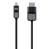 Belkin Mini DisplayPort-/HDMI-Kabel (1,8 m, geeignet für 4K-Auflösung, Macbook Air, Macbook Pro und andere Mini DisplayPort-Geräte) schwarz, F2CD080BT06