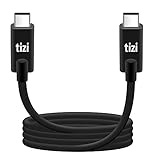 tizi flip PRO 100W USB-C | USB-C (2m, schwarz) PD Ladekabel für schnelles USB-C Power Delivery-Laden bis 100W, Thunderbolt kompatibel, kompatibel mit MacBook & MacBook Pro