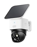 eufy Security SoloCam S340, Kamera Überwachung Aussen, 360°-Überwachung, Keine Toten Winkel, Überwachungskamera Aussen Akku, Solar, 2,4GHz WLAN, Gebührenfreie Nutzung, HomeBase 3 kompatibel