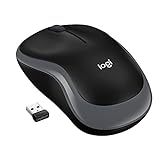 Logitech M185 Kabellose Maus, 2,4 GHz mit USB-Nano-Empfänger, 12 Monate Batterielaufzeit, 1000 DPI Optical Tracking, Für Links- und Rechtshänder, Kompatibel mit PC, Mac, Laptop - Grau