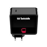 equinux tizi Tankstelle USB-C (60W) - schwarz - PD-Ladegerät (Wandladegerät mit Power Delivery) - kompatibel mit Apple MacBook Pro, iPad, iPhone. Netzteil für Reisen (100-240V)