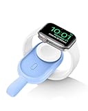 VEGER Mini Powerbank kompatibel mit Apple Watch Series (9-1) 1200mAh, Wireless Tragbares Ladegerät kompatibel mit Apple Watch (Blau)