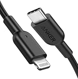 Anker PowerLine II USB C auf Lightning Kabel,180 cm lang, MFi-Zertifiziert, für iPhone iPhone 13/13 Pro/12/12 Pro Max/11Pro/X/XS/XR/8 Plus, für Typ-C Ladegeräte,Unterstützt Power Delivery(Schwarz)