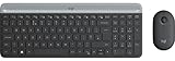 Logitech MK470 Slim Combo Kabelloses Tastatur-Maus-Set, 2.4 GHz Verbindung via Nano-USB-Empfänger, 10m Reichweite, 18-Monate Batterielaufzeit, PC/Laptop, Deutsches QWERTZ-Layout - Graphit