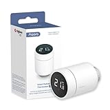 Aqara Smartes Heizkörperthermostat E1, Benötigt Aqara Zigbee 3.0 Hub, Heizkörperventil mit Sprachsteuerung, Geofencing-Unterstützung, Kompatibel mit HomeKit, Alexa, Google Assistant und IFTTT