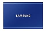 Samsung Portable SSD T7, 2 TB, USB 3.2 Gen.2, 1.050 MB/s Lesen, 1.000 MB/s Schreiben, Externe SSD Festplatte für Mac, PC, Smartphone und Spielkonsole, Blau, MU-PC2T0H/WW