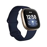 Fitbit Versa 3 Health & Fitness Smartwatch with 6-months Premium Membership Included, Built-in GPS, Daily Readiness Score and up to 6+ Days Battery, Midnight / Soft Gold