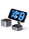 UGREEN MagFlow 2 in 1 iPhone Ladestation kompatibel mit MagSafe faltbares Wireless Charger für iPhone 15/15 Plus/15 Pro/15 Pro Max/14/13/12, AirPods, Winkel-Einstellbarer Ladeständer, mit 1M Kabel