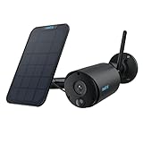 Reolink 2K 3MP Überwachungskamera Aussen Akku, Solar WALN IP Kamera Outdoor mit Person/Fahrzeugerkennung, PIR-Bewegungsmelder, 2,4GHz WiFi, IR-Nachtsicht, 2-Wege-Audio, Argus Eco(Schwarz) + Solarpanel