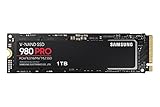 Samsung 980 PRO NVMe M.2 SSD, 1 TB, PCIe 4.0, 7.000 MB/s Lesen, 5.000 MB/s Schreiben, Interne SSD für Gaming und Videobearbeitung, MZ-V8P1T0BW