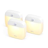 eufy by Anker, Lumi Nachtlicht zum Aufkleben, 2. Generation, warmweiße LED, Bewegungsmelder, Schlafzimmer, Badezimmer, Küche, Flur, Treppen, energieeffizient, kompakt, 3er-Pack