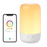 Meross Smart LED Nachttischlampe Touch Dimmbar Funktioniert mit Apple HomeKit, Farbwechsel WLAN LED Nachtlampe Funktioniert mit Alexa und Google Home, RGBWW Nachtlicht mit Timing für Wohnzimmer