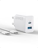 Anker 20W USB C Ladegerät, iPad Netzteil, USB-Schnellladenetzteil, iPad Ladegerät, Kompatibel mit iPhone 15/iPhone 15 Plus/iPhone 15 Pro/iPhone 15 Pro Max/iPad und mehr (mit 150cm USB-C Kabel)