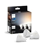 Philips Hue GU10 smarte Lampe, einstellbares warm- bis kaltweißes Licht, 3er-Pack, Bluetooth kompatibel, Sprachsteuerung mit Alexa, Apple Home und Google Assistant, Weiß