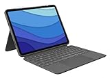 Logitech Combo Touch Tastatur-Case für iPad Pro 11 Zoll (1., 2., 3. und 4. Generation – 2018, 2020, 2021, 2022) Hintergrundbeleuchtung, überall klickbarem Trackpad, Deutsches QWERTZ-Layout - Grau