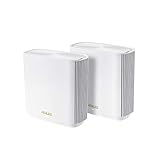 ASUS Ai Mesh AX-WLAN System ZenWiFi XT8 (2in1 Mesh Zugangspunkte-Set, AX6600 WiFi 6 Mesh-Backbone und Client-Verbindung, 3x Gigabit LAN, 2.5G WAN, App Steuerung, Roaming, AiProtection) weiß