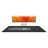 Twelve South DeskPad | Nachhaltige Leder-Verlängerungsmatte für die Maus, spritzwasserfest, rutschfeste Mausoberfläche, optimale Größe für den Displaygebrauch, Schwarz, Mittel