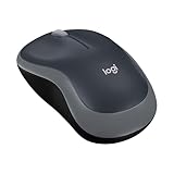 Logitech M185 Kabellose Maus, 2,4 GHz mit USB-Nano-Empfänger, 12 Monate Batterielaufzeit, 1000 DPI Optical Tracking, Für Links- und Rechtshänder, Kompatibel mit PC, Mac, Laptop - Grau