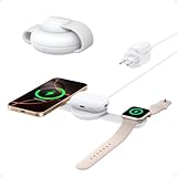 Anker MagGo 3-in-1 Kabellose Ladestation, MagSafe-Kompatibles Qi2-Zertifiziertes 15W Ladegerät, Faltbares Reise-Ladepad für iPhone 16/15/14/13/12, AirPods, Apple Watch (Keine Powerbank)