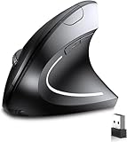 BOMENYA Ergonomische Maus Kabellos, Vertikale Maus Kabellos 2.4GHz, Funkmaus Ergonomisch mit USB-Empfänger, 800/1200/1600 DPI, 5 Tasten für PC/Computer/Laptop/Notebook(Wiederaufladbare Version)