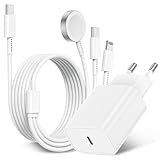 3-in-1 Ladekabel für Apple Watch und iPhone, 2M USB C iWatch Ladegerät mit Kabel, iPhone Schnellladegerät Charger Adapter für Apple Watch Series 9/8/7/6/SE/5/4/3/Ultra/iPhone 15 Pro Max/14 Plus/13/12