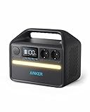 Anker 535 Kompakte Power Station (Powerhouse 512Wh), tragbare LiFePO4 Batterien, 500W 7-Anschlüsse Stromgenerator, 2 AC-Anschlüsse, 60W USB-C PD Port, LED Licht für Camping & Stromausfälle Black