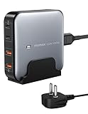 MOMAX USB C Ladegerät,100W GaN 4 Port USB Schnellladegerät mit 2M Kabel, USB Ladegerät Mehrfach mit 2 USBC/2 USBA Ladestation PD3.0 Charger für MacBook Pro Laptop iPhone iPad Samsung