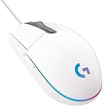 Logitech G203 Gaming-Maus mit anpassbarer LIGHTSYNC RGB-Beleuchtung, 6 programmierbare Tasten, spieletauglicher Sensor, Abtastung mit 8.000 DPI, Geringes Gewicht - Weiß