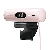 Logitech Brio 500 Full-HD-Webcam mit Auto-Lichtkorrektur, Zeigemodus, Doppelmikrofon + Rauschunterdrückung, Webcam-Abdeckung, für Microsoft Teams, Google Meet, Zoom, USB-C-Kabel - Rosa