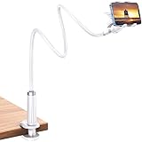 UGREEN Handyhalterung für Bett Schwanenhals Halterung 360 Grad Flexibel Handy Halterung Tisch Lang Arm Handy Halter kompatibel mit iPhone 15 14 13, Galaxy S23 S22 S21 bis 7,2 Zoll (Weiß)