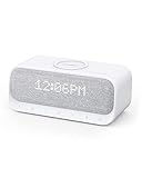 Soundcore Wakey Bluetooth Lautsprecher, Powered by Anker mit 10W Schnellladetechnologie für Galaxy, Wecker-Funktion, Stereo Sound, FM Radio, QI Kabelloses Laden für 7,5W iPhone Ladungen(weiß)